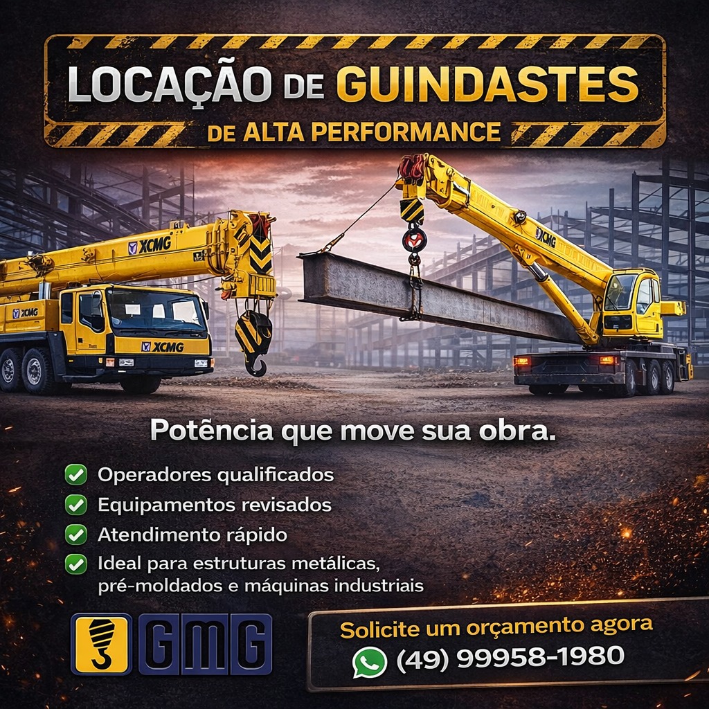 Locação de guindastes em Chapecó